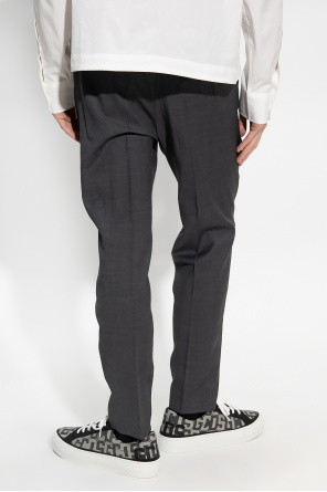 Ellerly skinny-cut jeans Blu Wool pleat-front trousers