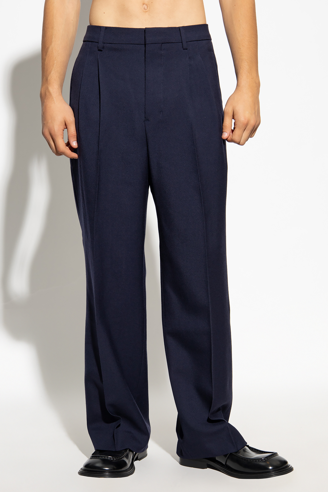 Ami Alexandre Mattiussi Wool pleat-front trousers