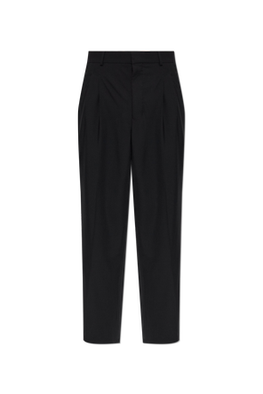 Straight-cut wool trousers
