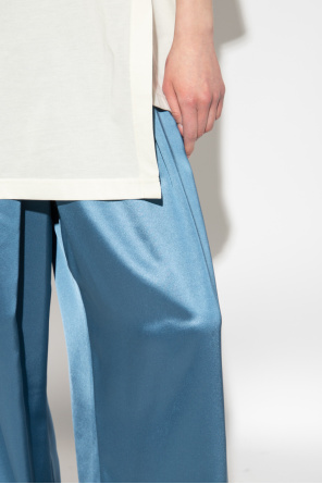 articleno 1 beau pleated pants in stone Wide-legged pleat trousers
