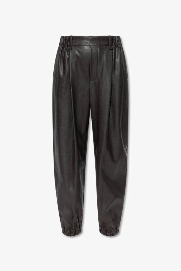 Issey Miyake Faux leather vauthier trousers