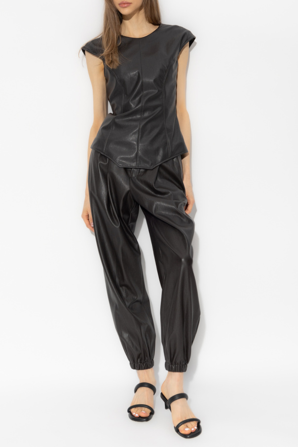 Issey Miyake Faux leather trousers