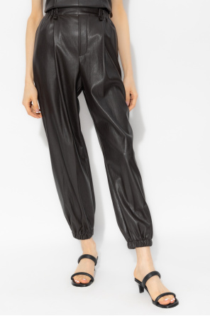 Issey Miyake Faux leather vauthier trousers