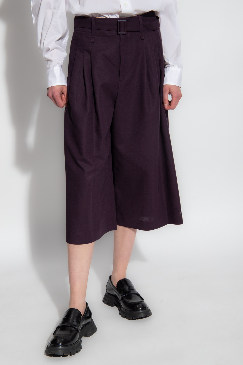 Issey Miyake Belted wide trousers