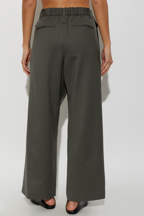 Issey Miyake Wełniane spodnie z zakładką