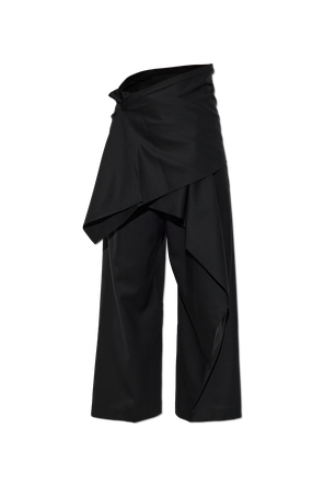 Wide leg pants with wrap panel