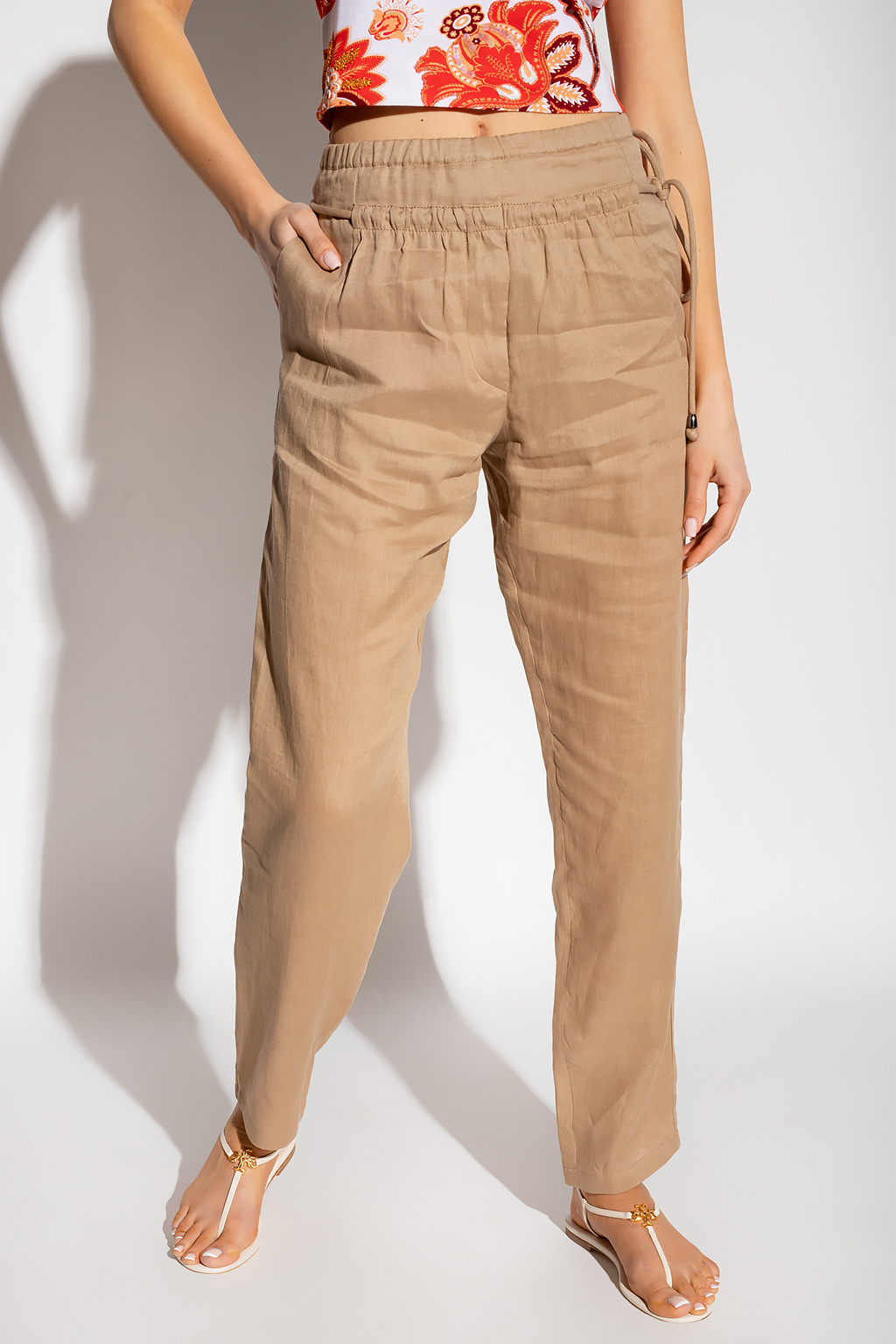 Vleien JEP gekruld Jeans Iconic con taglio a carota Nero - Linen trousers Emporio Armani -  IetpShops Australia