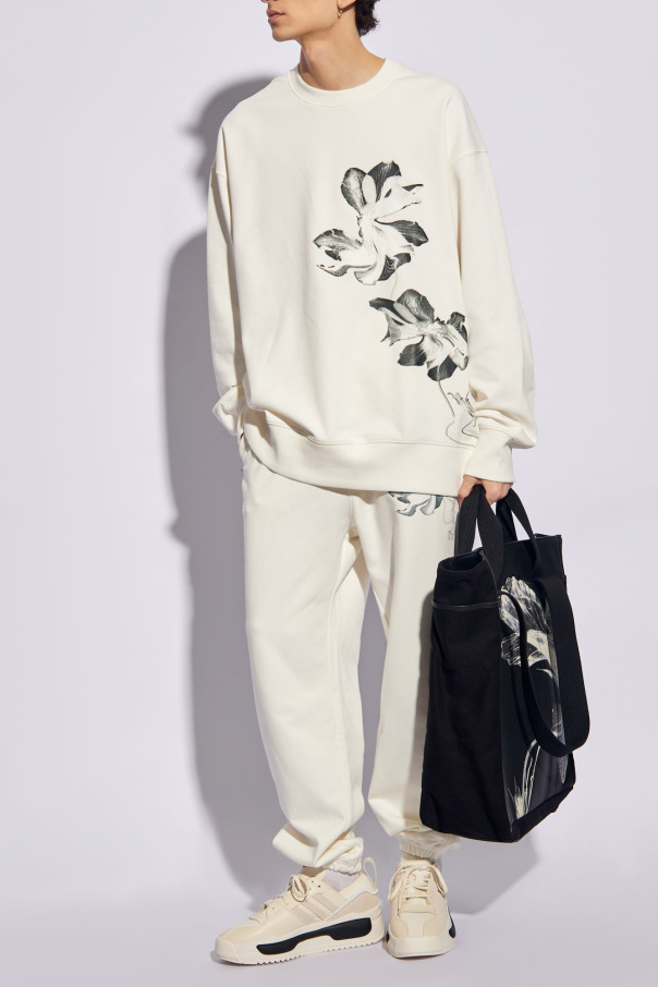Y-3 Yohji Yamamoto Spodnie dresowe z motywem kwiatowym