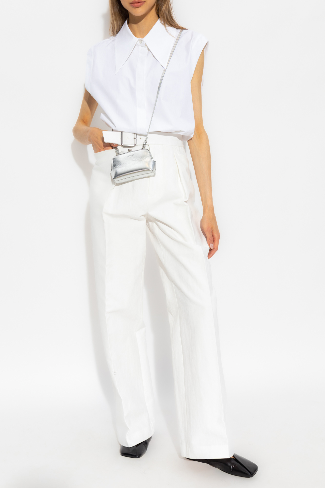 JIL SANDER trousers cowl with wide legs