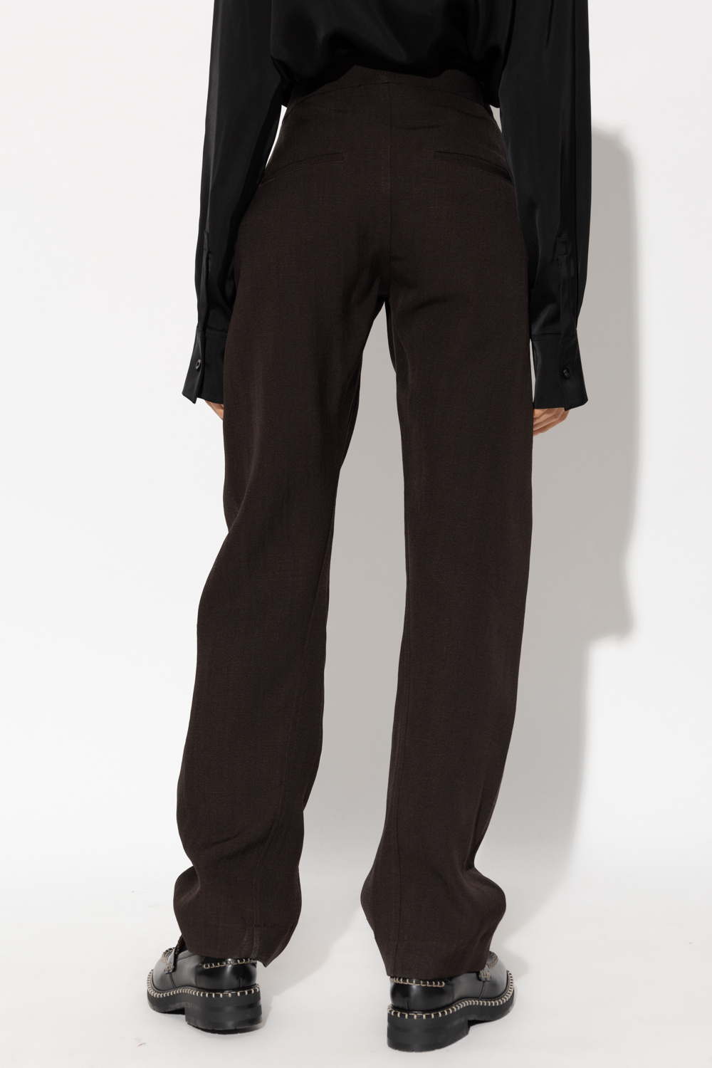 JIL SANDER Chiffon trousers with tapered legs