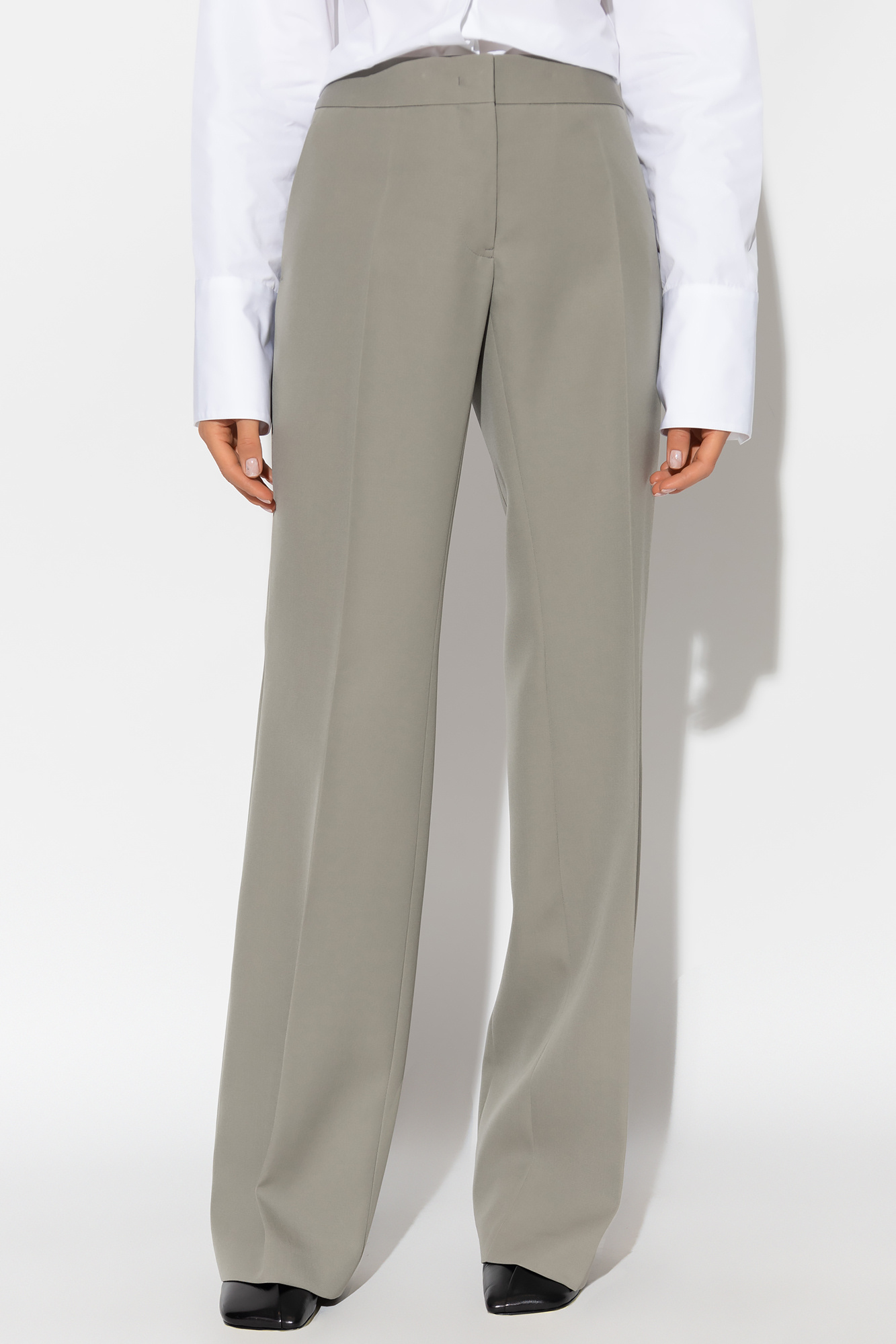 JIL SANDER Wool pleat-front trousers