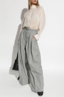 JIL SANDER GREY Plaid patterned pants