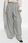 JIL SANDER GREY Plaid patterned pants