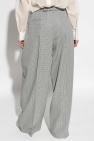 JIL SANDER GREY Plaid patterned pants