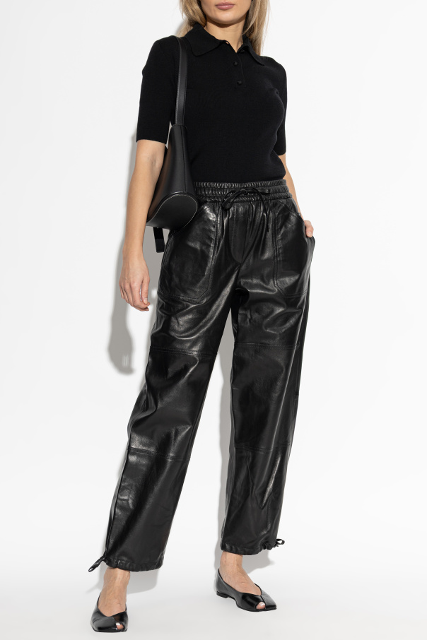 JIL SANDER Skórzane spodnie