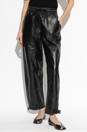 JIL SANDER Skórzane spodnie
