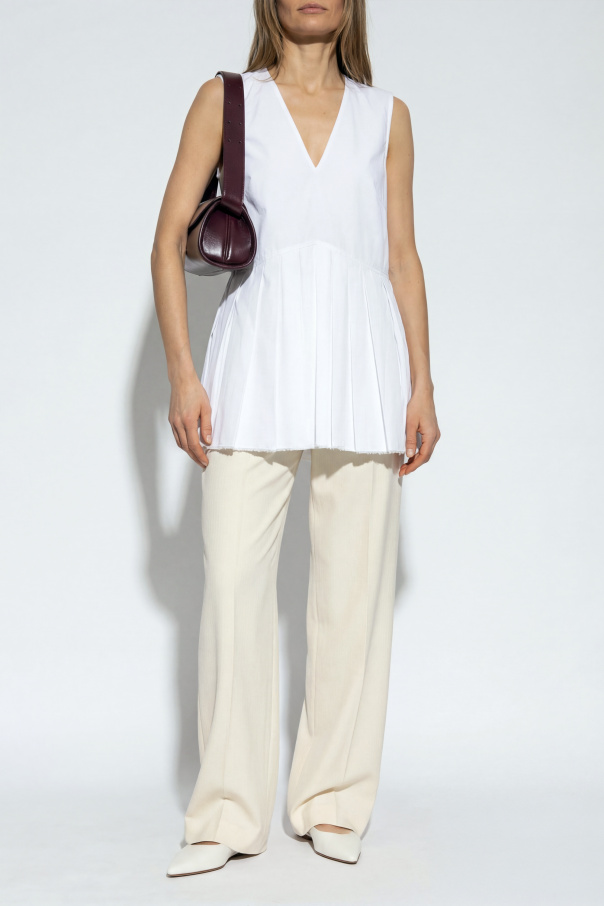 JIL SANDER Pantalones de lana de pierna ancha