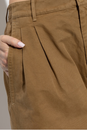 JIL SANDER Bawełniane spodnie z zaszewkami