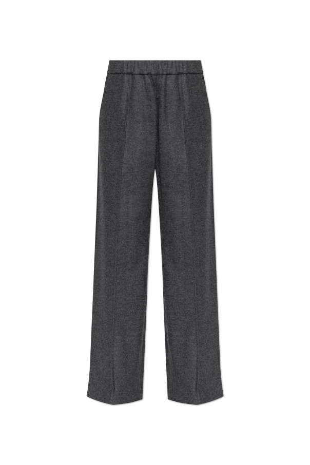 Wool trousers with stitched seams on the legs od JIL SANDER