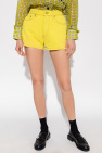 Ganni brushstroke-printing ® Linen Stripe Jam shorts