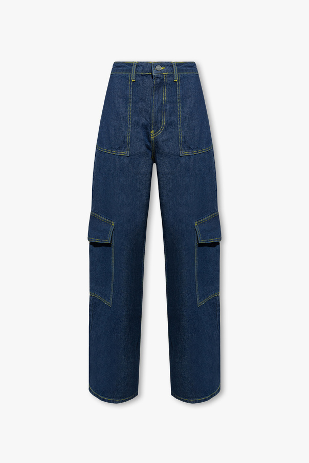 Ganni Jeans with logo stitching details