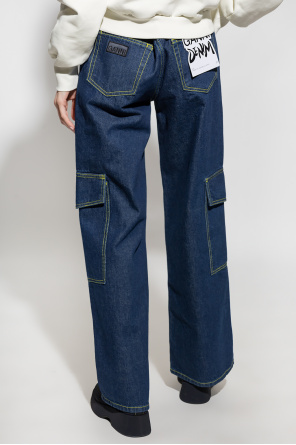 Ganni Jeans with logo stitching details