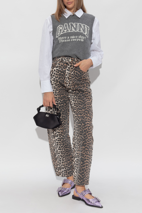 Ganni Animal Print Pants