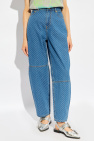 Ganni BLUE Polka-dot pattern jeans
