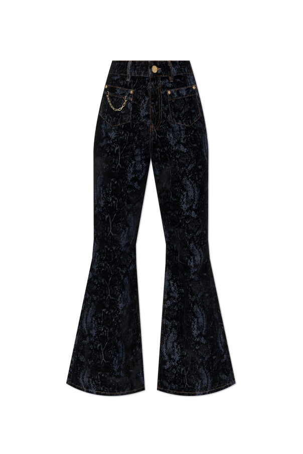 Ganni Jeans mit Samtbesatz