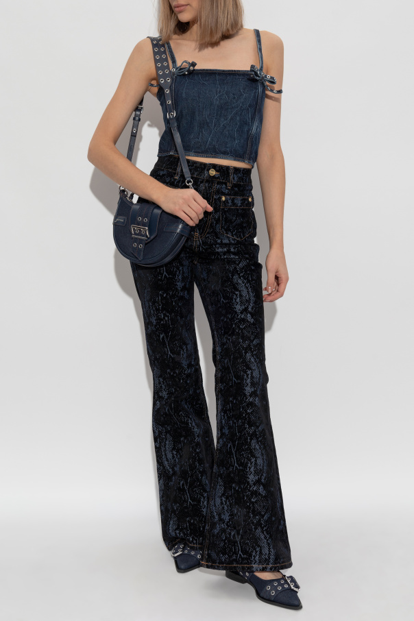 Ganni Jeans mit Samtbesatz