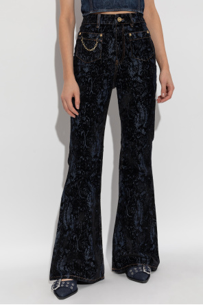 Ganni Jeans mit Samtbesatz