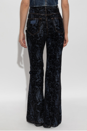 Ganni Jeans mit Samtbesatz