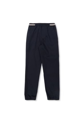 Trousers with logo patch