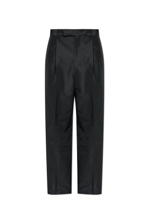 Wide-leg pleated trousers