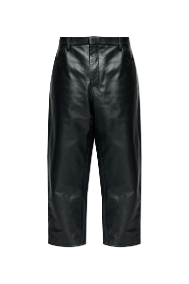 JIL SANDER Calças de couro