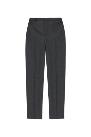 Wool pleat-front trousers