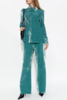 JIL SANDER BLUE Velour trousers