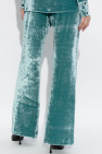 JIL SANDER BLUE Velour trousers