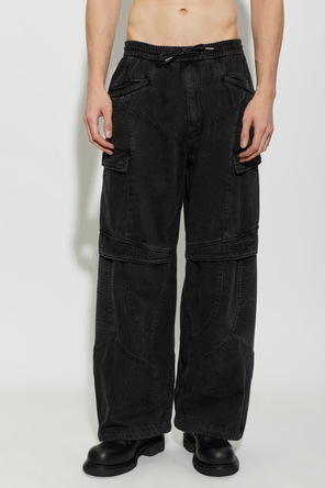 Juun.J Black wide-leg cargo trousers