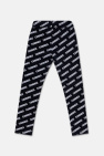 Fendi Kids BLACK Monogrammed leggings