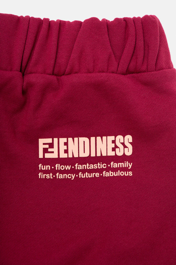 Fendi Kids Bawełniane spodnie dresowe