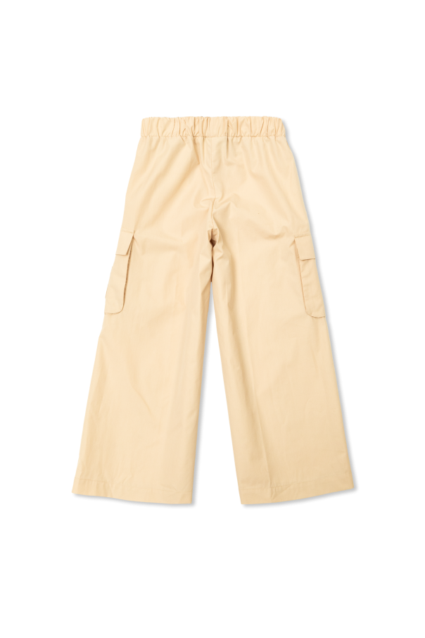 Fendi Kids Cotton trousers with logo