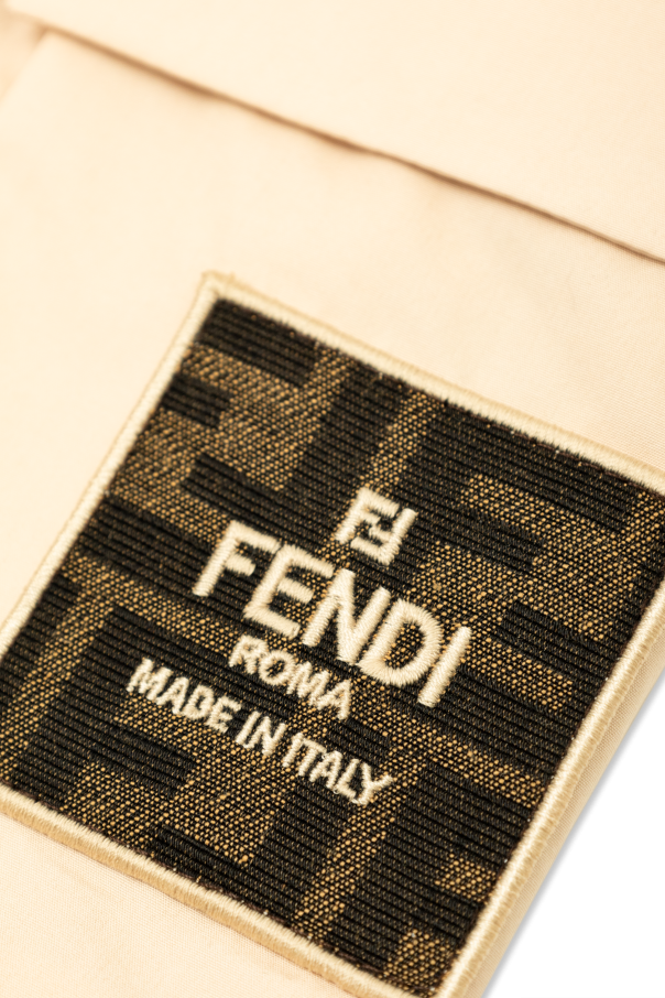 Fendi Kids Bawełniane spodnie z logo