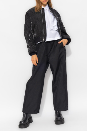 Trousers with side stripes od dolce gabbana convertible cropped down jacket