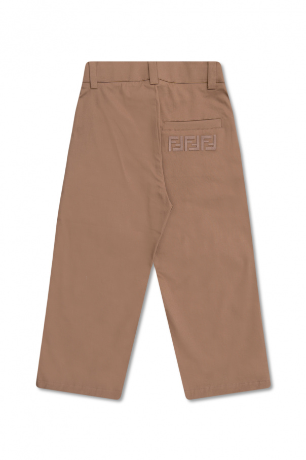 Fendi Kids Logo-embroidered don trousers