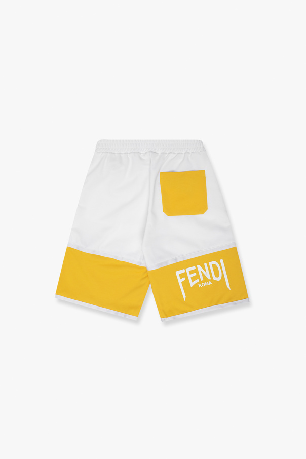 fendi block Kids Side-stripe shorts