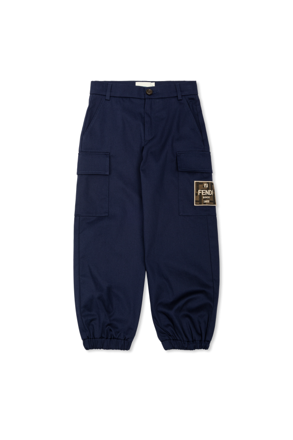 Cotton ‘cargo’ trousers od Fendi Kids