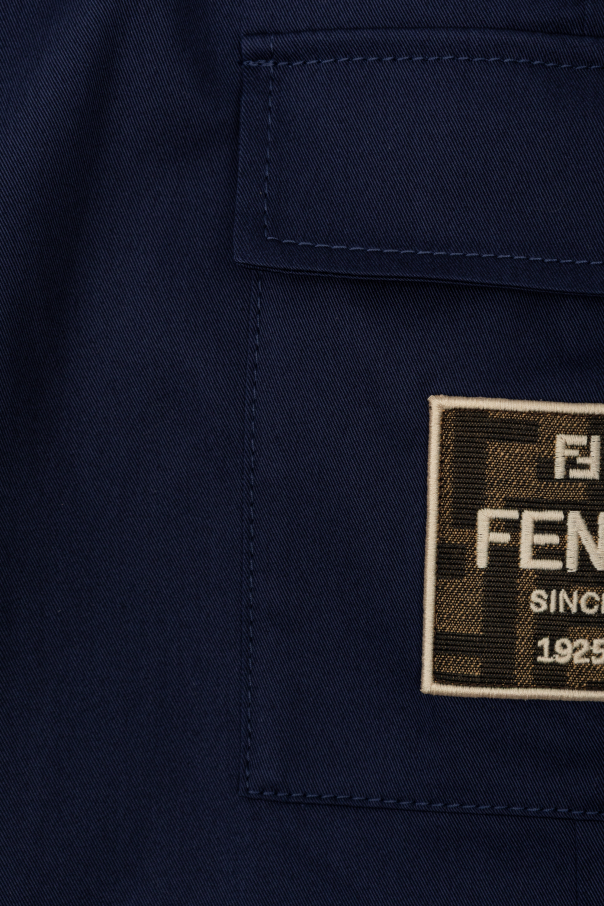 Fendi Kids Calças cargo de algodão