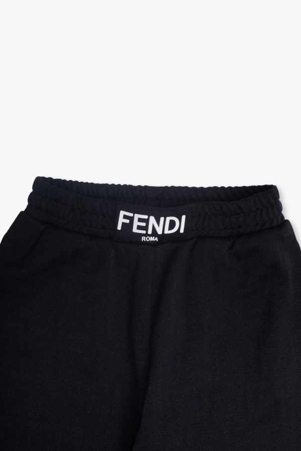 Fendi Kids Fendi embossed logo straight-leg jeans