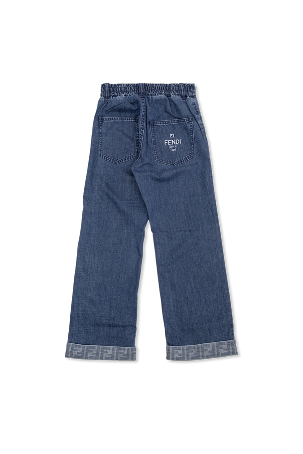 Fendi Kids Jeans with embroidered logo
